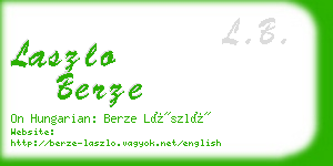 laszlo berze business card